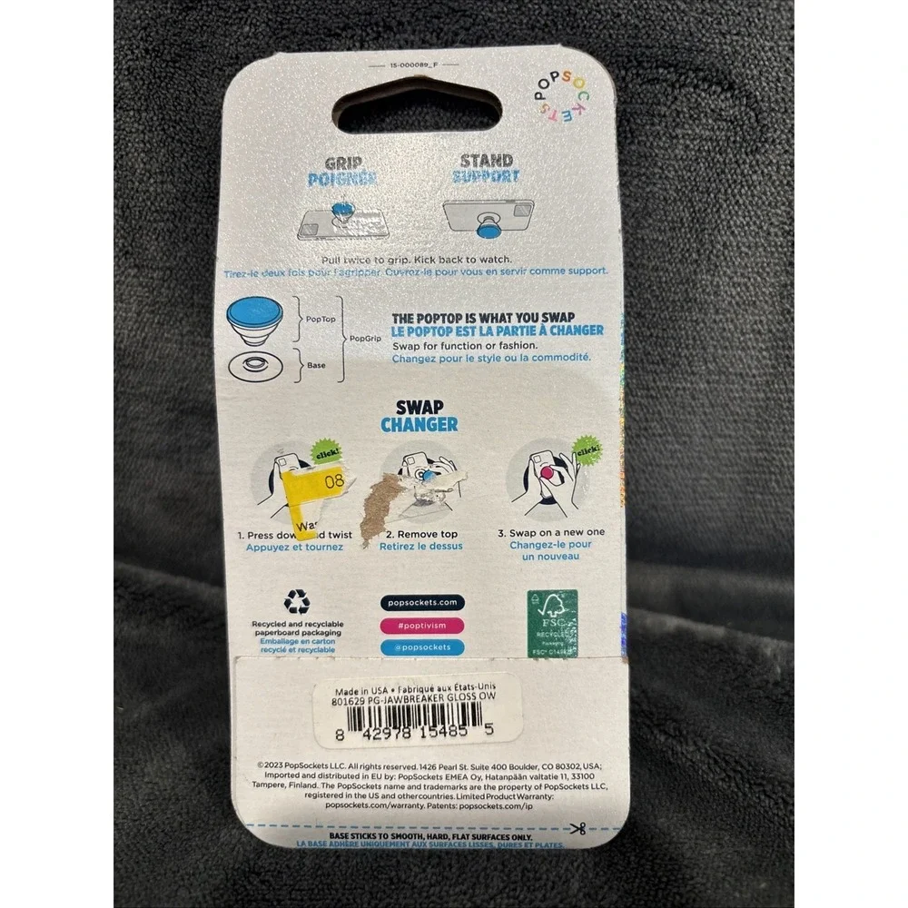 PopSockets PopGrip Jawbreaker Gloss Phone Grip & Stand – Swappable Top –‎ New